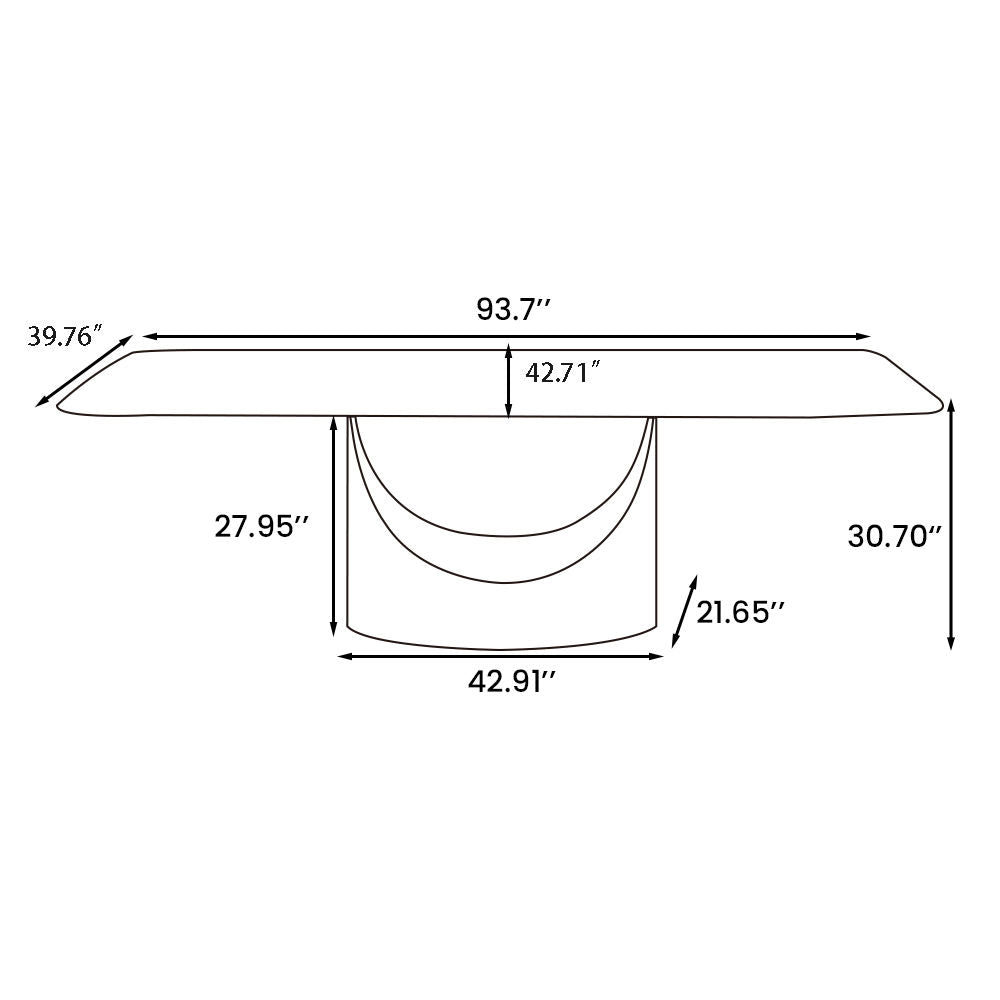 Affordable Modern Minimalist Dining Table Bronze Glossy White