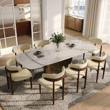 Affordable Modern Minimalist Dining Table Bronze Glossy White