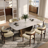 Affordable Modern Minimalist Dining Table Bronze Glossy White