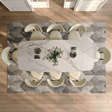 Affordable Modern Minimalist Dining Table Bronze Glossy White