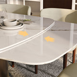 Affordable Modern Minimalist Dining Table Bronze Glossy White