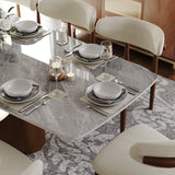 Affordable Modern Minimalist Dining Table Bronze Light Gray