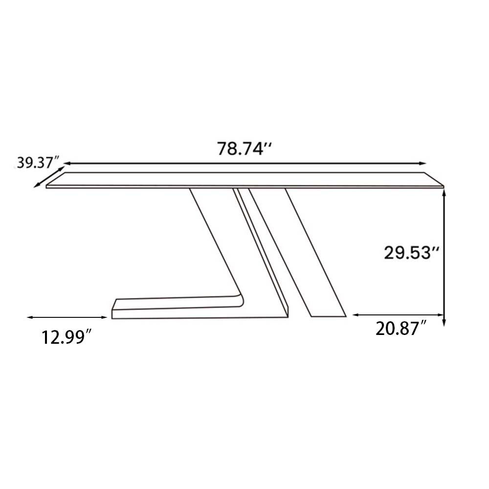 Luxury White Dining Table with Sintered Stone Steel Base Black White