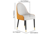 Modern PU Leather (Set of 2) Dining Chairs with Metal Legs White & Orange