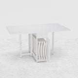 Modern Solid Wood Folding 5 Piece Dining Table Set for 4 White