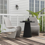 2 Pieces Coastal Aluminum & Woven Rattan Outdoor Patio Dining Chair Set in Gray Gray