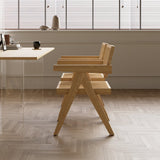 Natural Japandi Rattan Dining Chair with Solid Wood Frame Natural