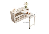 Storage Sideboard Cabinet Extendable Wood Buffet Foldable Dining Table White