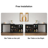 Storage Sideboard Cabinet Extendable Wood Buffet Foldable Dining Table Black