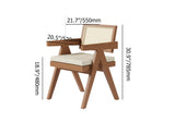 Natural Japandi Rattan Dining Chair with Solid Wood Frame Walnut