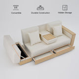 Modern Full Sleeper Convertible Sofa & Futon with Storage White