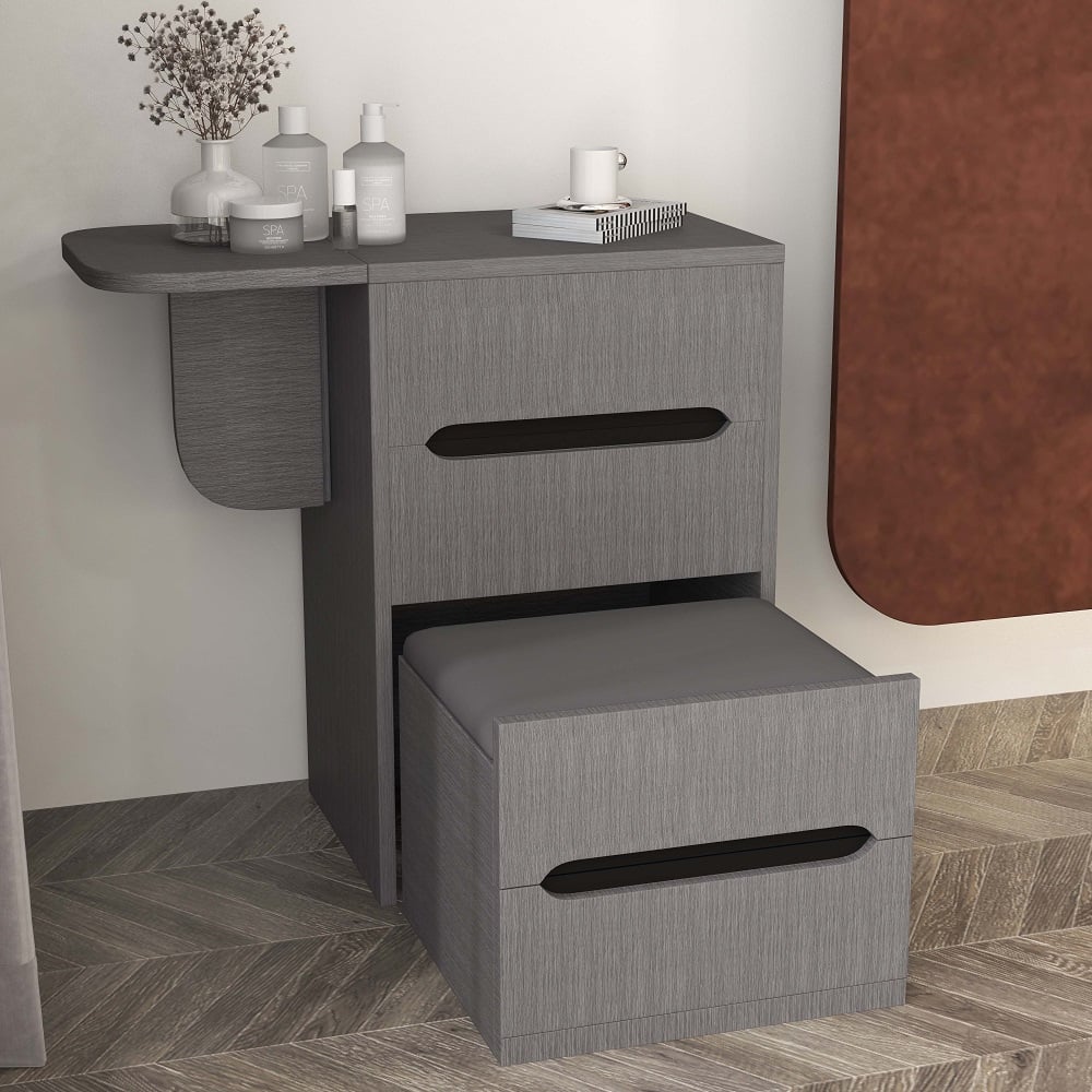 Versatile Mini Vanity Desk and Bedside Table Combo Black