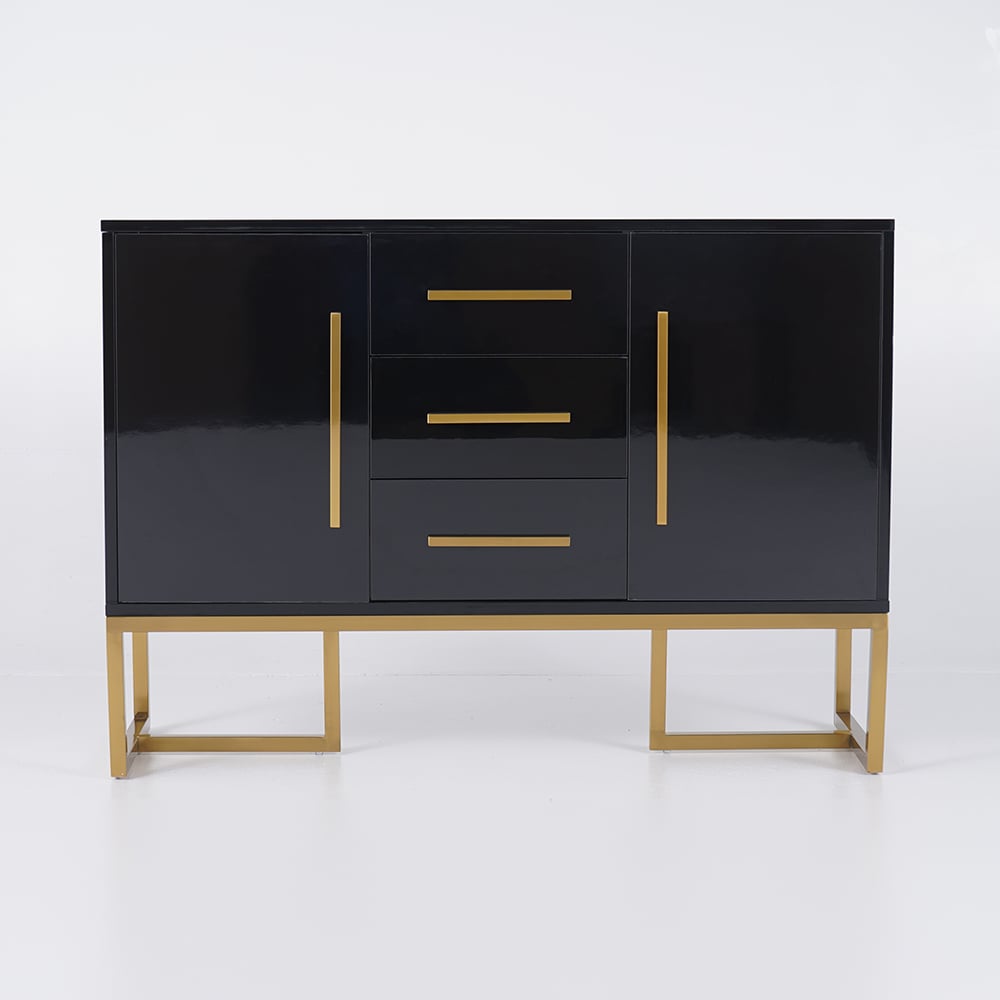 Stovf Wood Kitchen Sideboard with Drawers Modern Sideboard Buffet Black