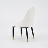 Modern PU Leather (Set of 2) Dining Chairs with Metal Legs White