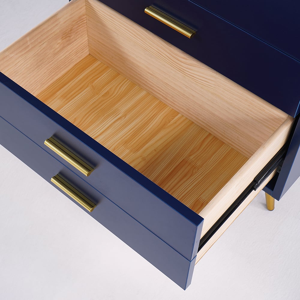 Narre 4 Drawer Dresser Modern Wood Storage Chest Accent Cabinet for Bedroom Blue