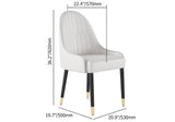 Modern PU Leather (Set of 2) Dining Chairs with Metal Legs White