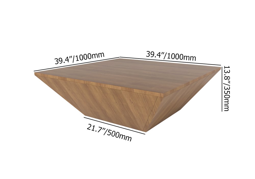 Modern Wood Coffee Table with Storage Square Drum Coffee Table with 1-Drawer Walnut