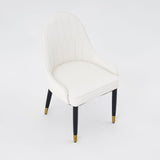 Modern PU Leather (Set of 2) Dining Chairs with Metal Legs White