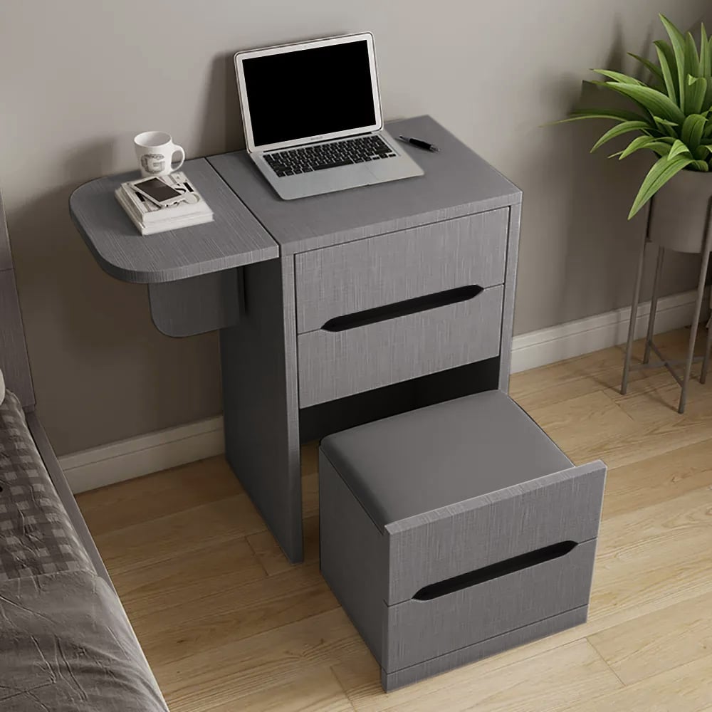 Versatile Mini Vanity Desk and Bedside Table Combo Black