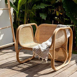 Natrual Rattan Accent Chair Ash Wood Arm Chair Indoor/Outdoor Natural