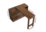 Storage Sideboard Cabinet Extendable Wood Buffet Foldable Dining Table Walnut