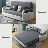 Modern Convertible Sleeper Sofa Cotton & Linen Upholstery with Storage Deep Gray