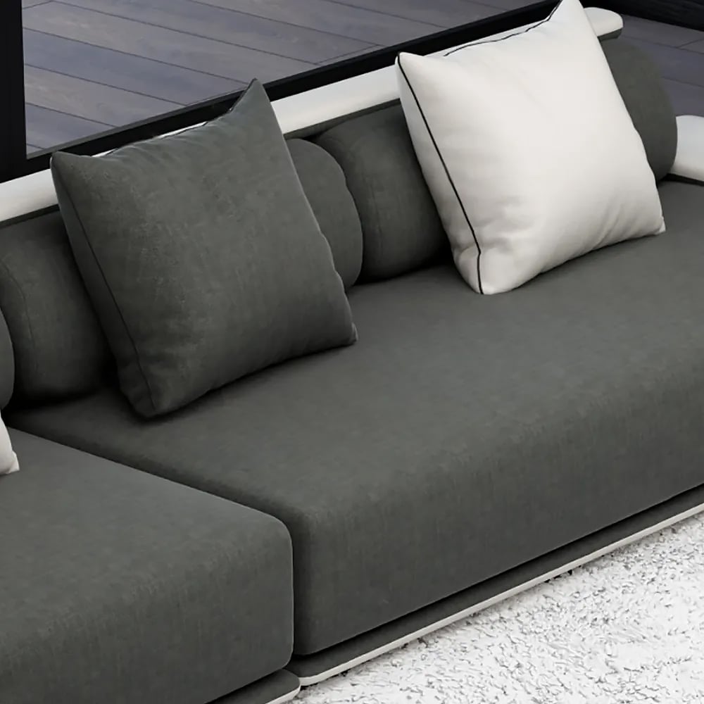 Doart Cotton & Linen Convertible Sleeper Modern Corner Modular Sectional Sofa L-Shaped 4-Seater Sectional Sofa
