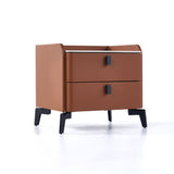 Modern Luxury 2 Drawers Bedroom Nightstand Sintered Stone Bedside Table Orange