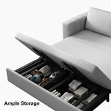 Sofa Bed Convertible Sleeper Couch Cotton & Linen Upholstery with Storage Gray