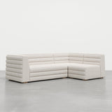 Modern L-Shaped Boucle Modular Sectional Sofa & 4-Seater Sofa White