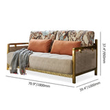 Modern Convertible Full Sleeper sofa Gold Metal Beige Upholstered Sofa Bed 70.9"W x 41.3"D x 37.4"H