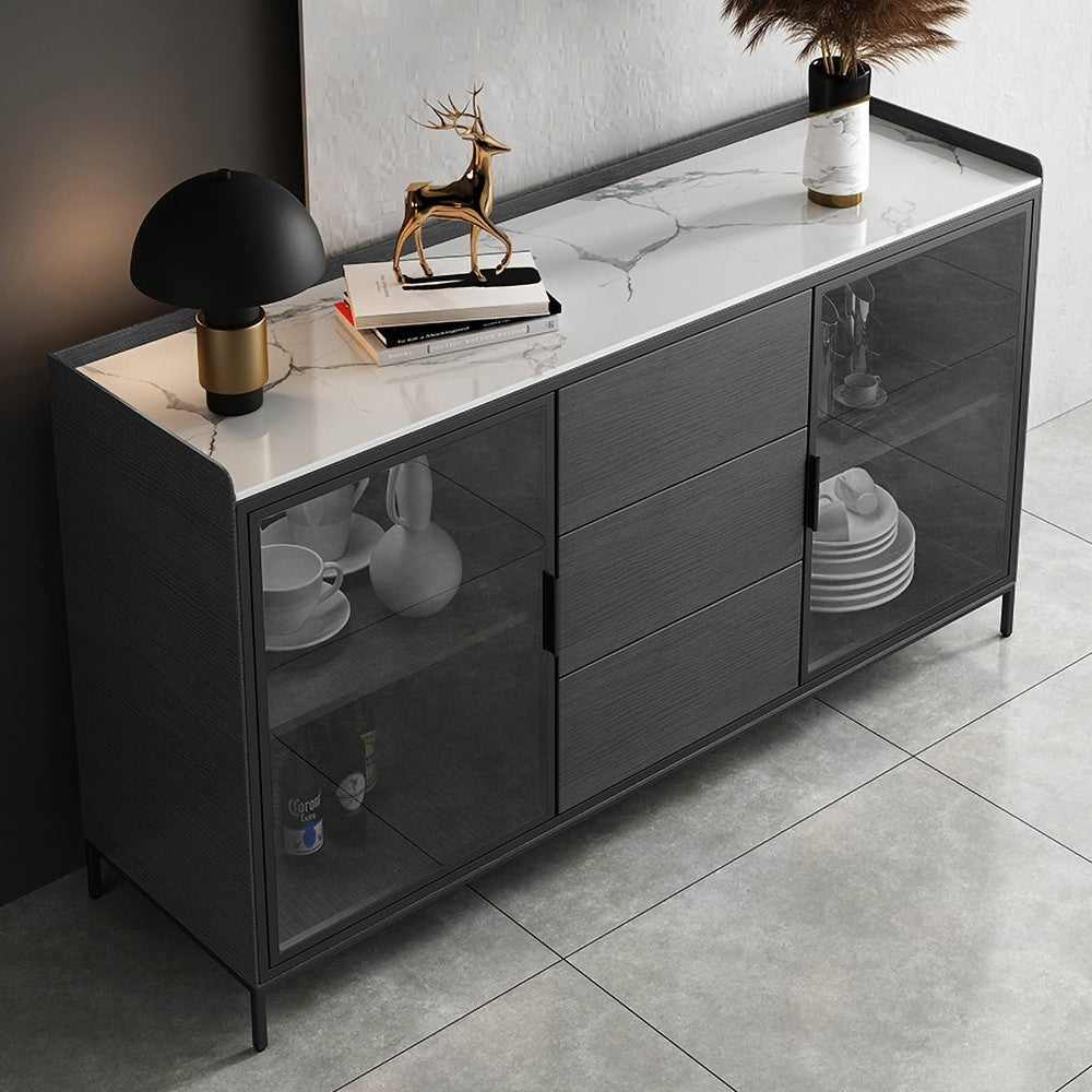 Sideboard Buffet Doors&Drawers Sintered Stone Top Modern Sideboard Cabinet 47.2" W x 15.7" D x 36.2" H