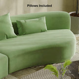 Curved Velvet Modular Sofa Sectional - Comfy Velvet Couch for Living Spaces Green