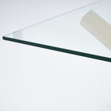 Modern Glass Dining Table with Double Pedestal in Gold Gold