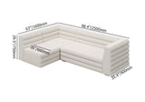 Modern L-Shaped Boucle Modular Sectional Sofa & 4-Seater Sofa White