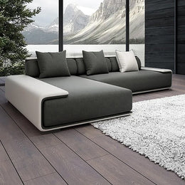 Doart Modern Gray Modular Sofa with L Shape Design and Cotton Linen Upholstery Dark Gray