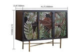 Modern Sideboard Buffet Colored Drawing Surface Tempered Glass Doors 41.3"W x 13.8"D x 31.5"H