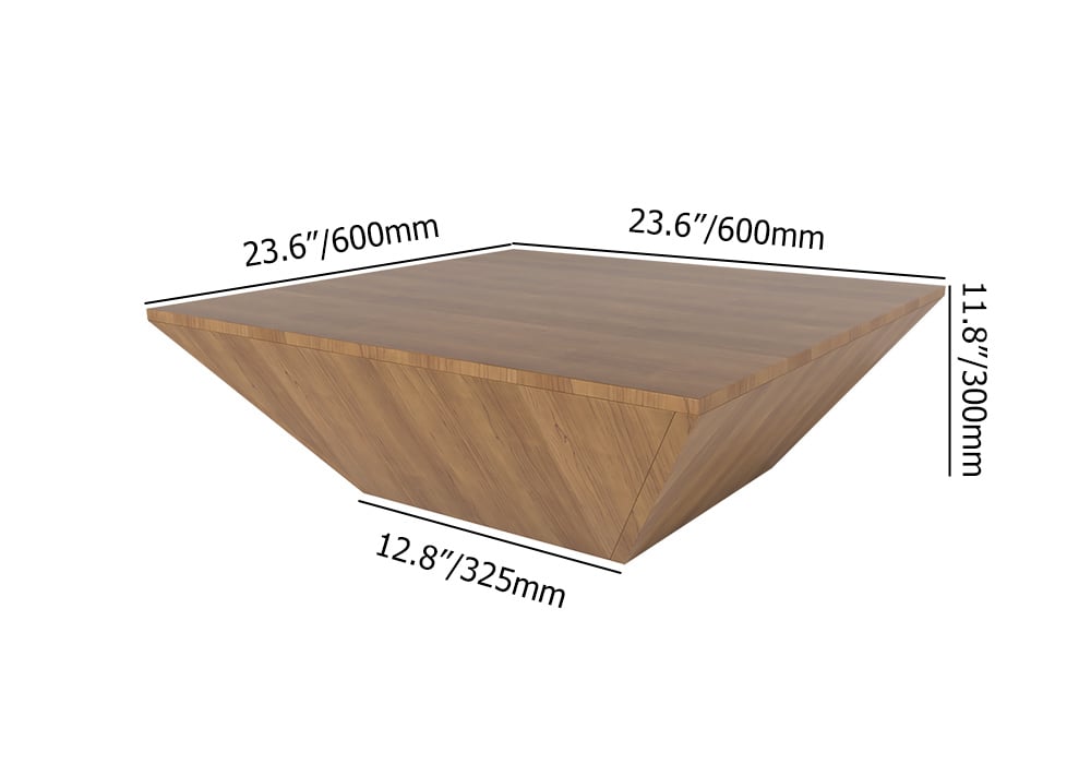 Modern Wood Coffee Table with Storage Square Drum Coffee Table with 1-Drawer Walnut