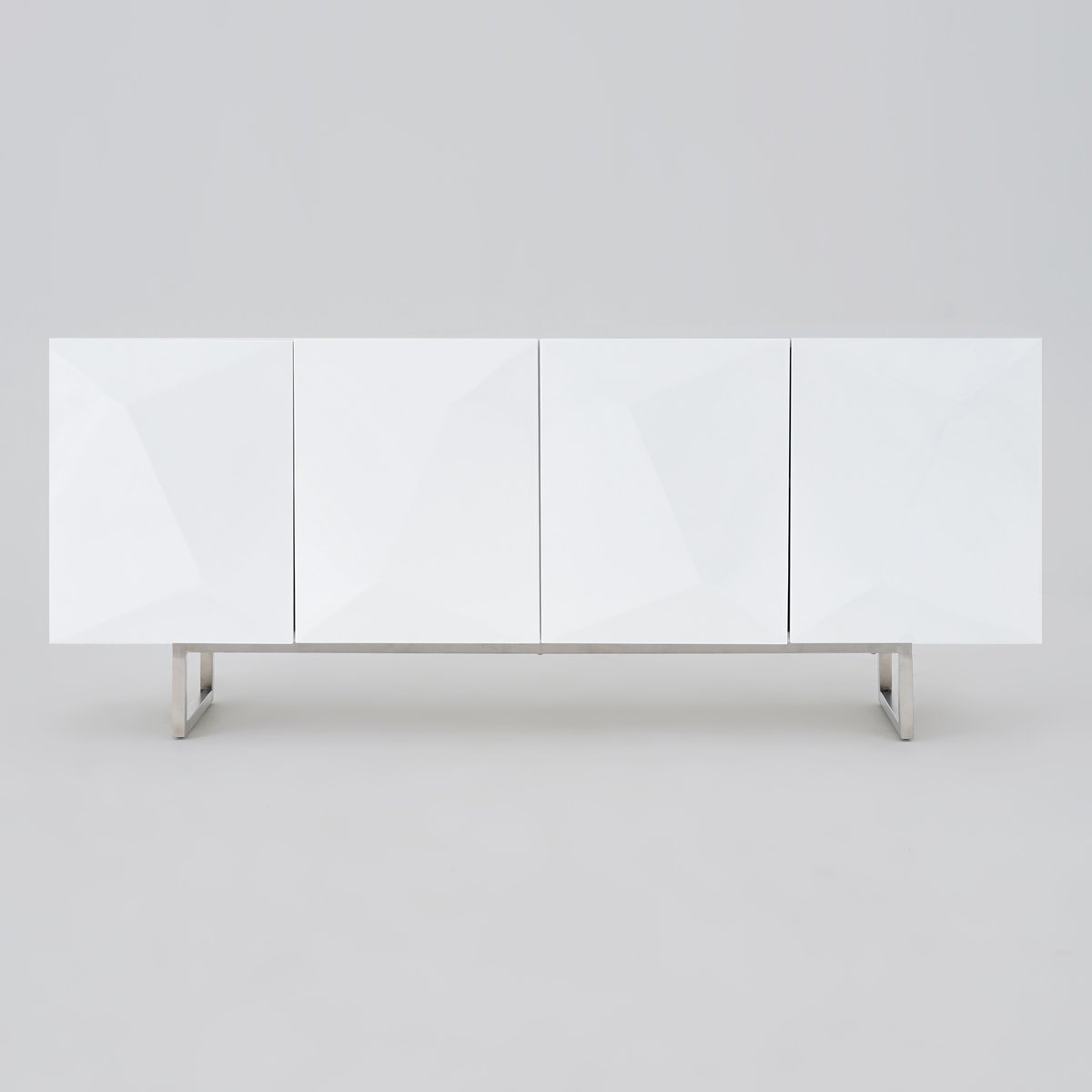 Modern Buffet Sideboard Kitchen Cabinet with 4 Doors Adjustable Shelves White