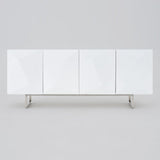 Modern Buffet Sideboard Kitchen Cabinet with 4 Doors Adjustable Shelves White