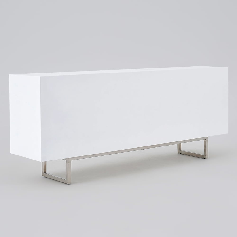 Modern Buffet Sideboard Kitchen Cabinet with 4 Doors Adjustable Shelves White