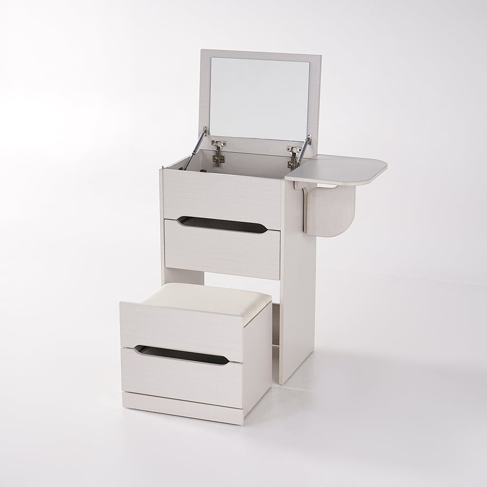 Versatile Mini Vanity Desk and Bedside Table Combo White