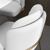 Linenic Modern Dining Chair Modern Cotton&Linen Upholstered Side Chair in Gold White