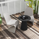 2 Pieces Coastal Aluminum & Woven Rattan Outdoor Patio Dining Chair Set in Gray Gray