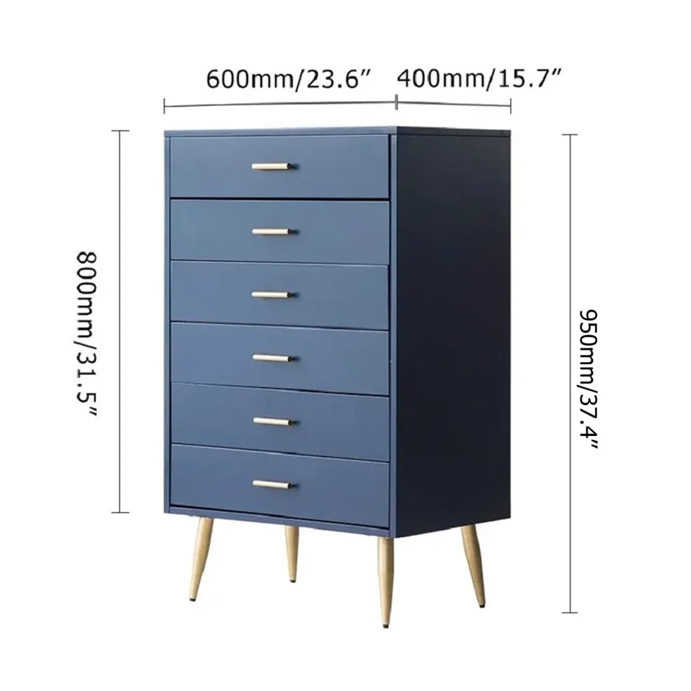 Narre 4 Drawer Dresser Modern Wood Storage Chest Accent Cabinet for Bedroom Blue