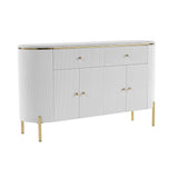 Yelly Modern Marble Top Buffet & Sideboard Doors & Drawers & Shelves White