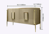 Vectic Modern Gold Sideboard Buffet Tempered Glass Top with 4 Doors & 4 Shelves Gold