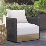 White Black Woven Rope Outdoor Swivel Chair Sofa 360 Degree Rotatable Coastal Patio Armchair Black