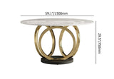 Contemporary Round Dining Table Set of 7 with Upholstered Chairs Table Only