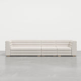 Modern L-Shaped Boucle Modular Sectional Sofa & 4-Seater Sofa White